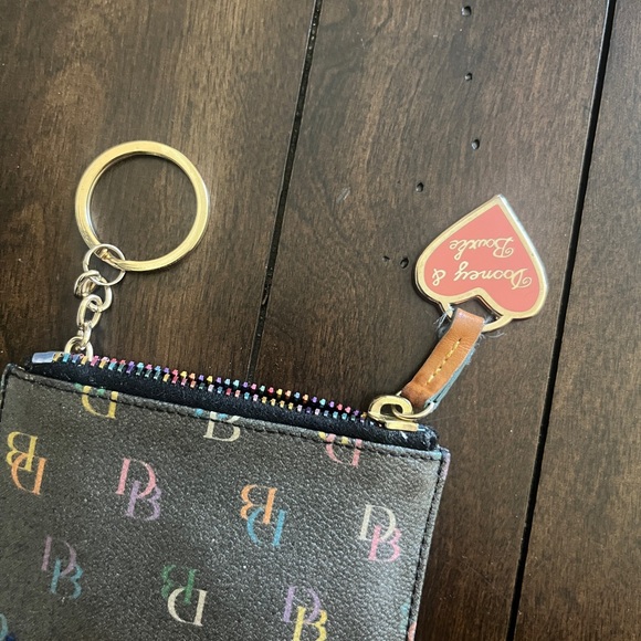 DOONEY & BOURKE Monogram Vintage Rainbow Zipper Coin Purse - Picture 3 of 8